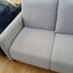 ★ジモティ割あり★ IKEA 2人掛けソファ ANGERSBY アンゲルスビー　ライトグレー H74×D77×W133 クリーニング済み TK6935の画像