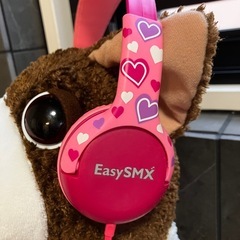 EasySMX KM-666 キッズヘッドホン 子ども用 ピンク ハート柄の画像