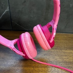 EasySMX KM-666 キッズヘッドホン 子ども用 ピンク ハート柄の画像