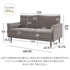 ソファ　2人がけ　LOWYAの画像