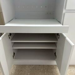 ★リユースのサカイ高崎店★TJ13102  レンジ台 白 H96×D41×W90 クリーニング済みの画像