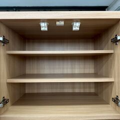 ★リユースのサカイ高崎店★TJ13105  食器棚 ライトブラウン H180.5×D44.5×W90.5 クリーニング済みの画像