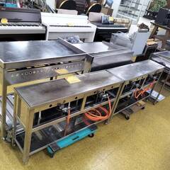 ●鉄板焼き機 LPガス 屋台で使用 鉄板90x50 キャスター付き台ワゴンタイプ　厨房機 お好み焼き 焼きそば 業務用 屋台 店舗 飲食店 イベントなどに！の画像