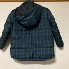 美品　ships リバーシブルダウン　黒✖️グリーンチェック　120サイズの画像