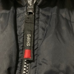 美品　ships リバーシブルダウン　黒✖️グリーンチェック　120サイズの画像