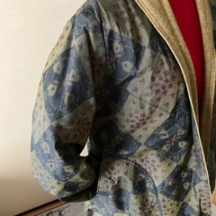 正絹紬とウール混生地のリバーシブルジャケットの画像