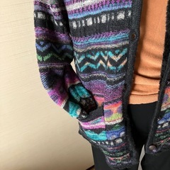 ボアとニットのジャケットの画像