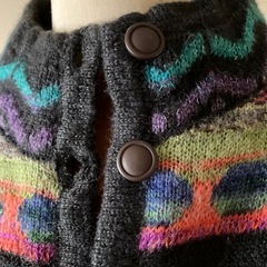 ボアとニットのジャケットの画像