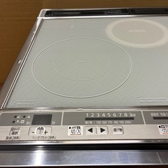 三菱電機 IHクッキングヒーター CS-G321MS ビルトイン 2口IH＋ラジエント グリル付き ・約幅60cm×奥行き54.5cm×高さ24cm ※清掃済み！の画像