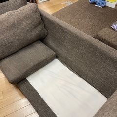 2Pソファ ローソファ ブラウン 使用感あり 中古の画像