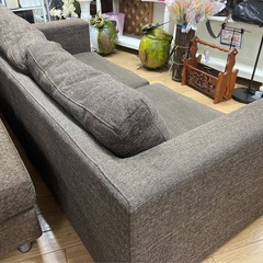 2Pソファ ローソファ ブラウン 使用感あり 中古の画像