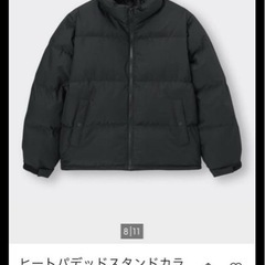 GUヒートパテッドスタンドカラーブルゾン、ダウンジャケットの画像