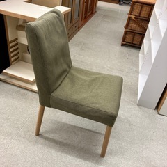 T2510-262 ダイニングチェア モスグリーン ① ほつれ色あせ有りの画像