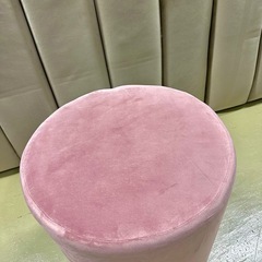 【美品】ピンク ベロア素材スツールの画像