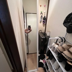 ホワイト スリム姿見 スタンドミラーの画像