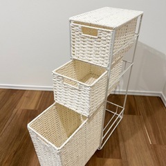 隙間収納 バスケット収納 かご 3段ラックの画像