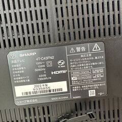 【ジャングルジャングル滋賀草津店】ジモティ来店特価!!　液晶テレビ　SONY　4T-C43FN2　2023　J-251060の画像
