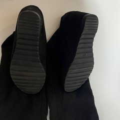 (美品)黒　ウェッジヒール　ニーハイブーツの画像