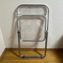 韓国風  パイプ椅子  クリア 折りたたみの画像