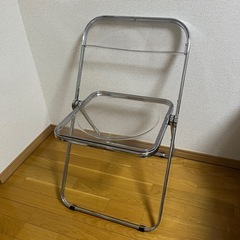 韓国風  パイプ椅子  クリア 折りたたみの画像