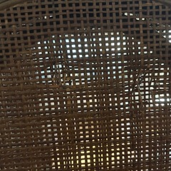 ラタン 木製パーテーション 3連 昭和レトロ ブラインド 籐の画像