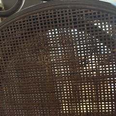 ラタン 木製パーテーション 3連 昭和レトロ ブラインド 籐の画像