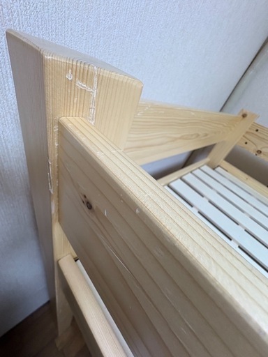 ロフトベッド　木製　ナチュラル［引き取り限定］
