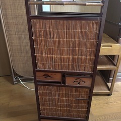 透かし彫り 簾屏風 パーテーション 衝立 間仕切り 昭和レトロ の画像