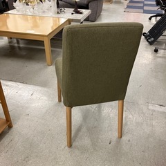 T2510-263 ダイニングチェア モスグリーン ② ほつれ色あせ有りの画像