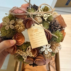 決まりました　フラワーリースの画像