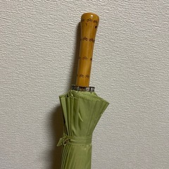 和傘（抹茶グリーン）竹製持ち手 撮影小道具・和装小物・普段使い・インテリアにもの画像