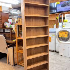 薄型本棚 8段 棚板可動式 アッシュブラウン 横幅60cm奥行23cm高さ180cm★買取帝国 志木店の画像