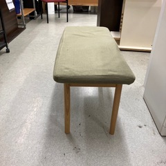 T2510-264 ダイニング用ベンチソファ モスグリーン ファブリックタイプ ほつれ色あせシミ有りの画像