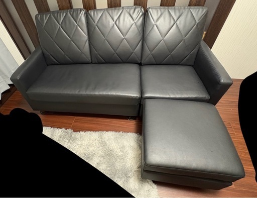 三人掛けカウチソファ（クッション付き）