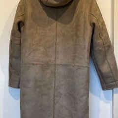フード付きボア ロングコート リバーシブルの画像