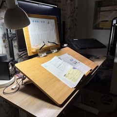 学習台　ライティングボード 竹製木製ノートパソコンスタンドブックスタンドの画像