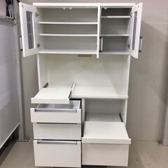  25142  3枚扉キッチンボード　食器棚　幅105cm 内田工芸   ◆大阪市内・東大阪市他 6,000円以上ご購入で無料配達いたします！◆ ※高槻・枚方方面◆西宮・尼崎方面◆生駒方面　それぞれ条件付き無料配送あり！            の画像
