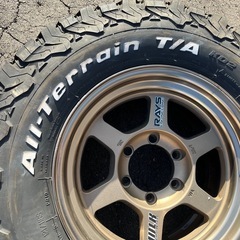 RAYS　TE37　16インチ　8J　オフセット0　グッドリッチ　ATタイヤ　265　70　R16の画像