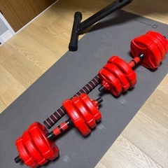 ※お値下げ可　ダンベル　トレーニングベンチセット　の画像