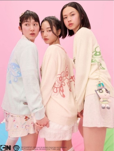 SNIDELHOME The Powerpuff Girls ニットカーディガン