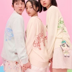 SNIDELHOME The Powerpuff Girls ニットカーディガンの画像