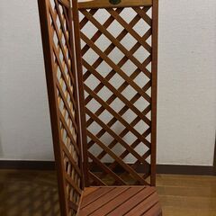 【差し上げます】🌿木製コーナースクリーン（スリムタイプ）W350×D350×H900✨ナチュラル空間にぴったりの画像
