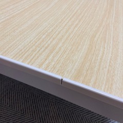 【無料/ダメージ写真有】こたつテーブル(白/木目)・こたつ毛布(白)の画像