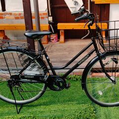 加古川　ソトのマ　自転車　２７インチ　黒色　ママチャリ　６段変速　中古品　整備済みの画像
