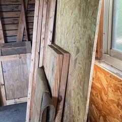 OSB3×6合板ほか端材＆麻袋2枚付の画像