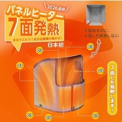 半額以下 新品未開封 パネルヒーター 足元 デスク 日本初7面発熱パネル 無線リモコン付き 折りたたみ 薄型 全方向暖房 タイマー 自動オフ機能 省エネ オフィス フットヒーター ペット ケージ防寒対応 PSE認証 TPH-Elite7の画像