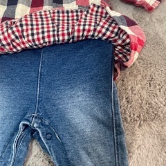 70cm 切替えロンパースの画像