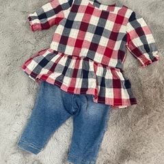 70cm 切替えロンパースの画像