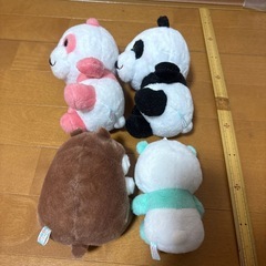 パンダとハムスターのぬいぐるみの画像
