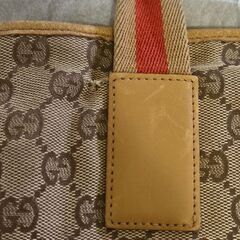 GUCCI グッチ GGキャンバス レザー シェリーライン トートバッグの画像